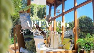 ART VLOG: life lately(realistic) week in my life in my art studio & painting through day and night