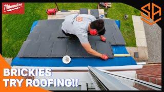 FATHER AND SON BRICKLAYERS TACKLE A ROOF... DIY PORCH BUILD