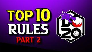 Top 10 Rules in DC20 (Part 2)