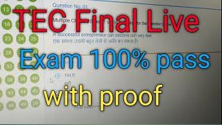 TEC Final Exam Live Pass With Proof - tec exam questions and answer | csc tec exam kaise pass kare.