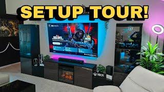 ULTIMATE GAMING SETUP - 2025 LIVING ROOM TOUR - PS5, XBOX, SWITCH, 85" Screen, FlexiSpot Zecliner 