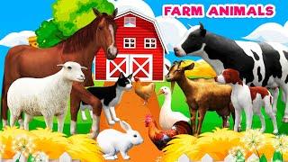 Farm animals for kids - Learn NAMES & SOUNDS - educational kid video