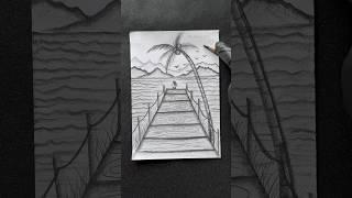 Easy landscape drawing technique #shorts #craft #art #drawing #crafts #satisfying