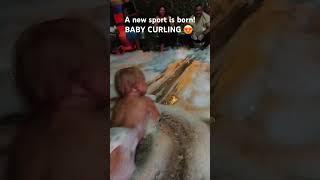 Danish Baby curling #funny #baby #curling #tyrkey #denmark #VikingBaby #fun #sjov #funslide