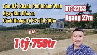 Bán Đất Khánh Vĩnh Khánh Hòa|Bán Đất Khánh Phú Khánh Vĩnh Ngang 27m |Nha Trang Nhà Đất Khánh Hòa