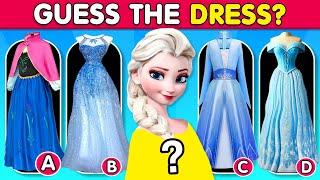  Guess Disney Character by Their Dress and VOICE | Moana 2, Snow White, Elsa, Ariel