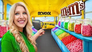 I Built a Candy Store in a School Bus!