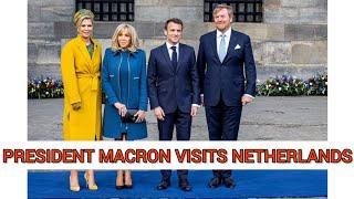 King Willem-Alexander and Queen Maxima Officially Welcomed President Macron on Dam Square #FRNL