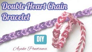 How to make Double Heart  Chain #bracelet w/4 strings #quickdiy #originaldesign #howto #valentines