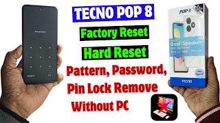 Tecno POP 8 unlock - without Computer | Tecno BG6h Factory Reset & remove all type screen lock