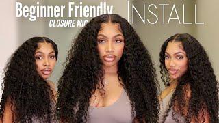 NO GLUE MELT!! REAL HD LACE CLOSURE WIG INSTALL (BEGINNER FRIENDLY) | Alipearl Deep Wave Hair