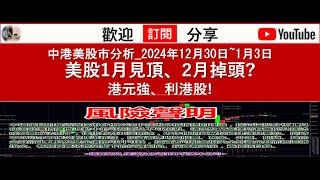 中港美股市分析_2024年12月30日~1月3日美股1月見頂、2月掉頭? 港元強、利港股!