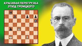 Красивая перегрузка. Шахматный этюд. Алексей Троицкий. Издание "Эшикье", 1930 год. Шахматные заметки