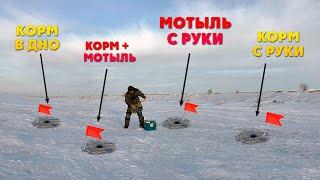 Прикормил рыбу разными способами и вот что из этого вышло! Зимняя рыбалка на трудном водоёме.