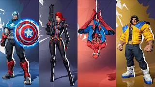 Marvel Rivals All Heroes Costumes Emotes Overview