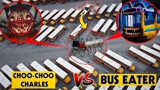 DRONE CATCHES BUS EATER VS CHOO-CHOO CHARLES IN REAL LIFE BATTLE! | SCP-2086 MAN EATING REAL LIFE