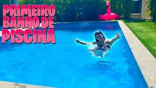 MINHA PISCINA DE ÁGUA SALGADA! ENTREI PELA PRIMEIRA VEZ NA PISCINA DA CASA NOVA