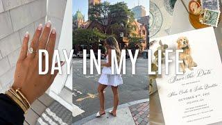 VLOG: a day of wedding planning, meeting with our planner, save the date design, etc.