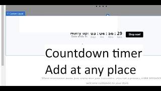 How to add countdown timer on any page in shopify for free