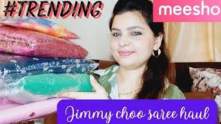 meesho saree haul | Meesho Latest karwachauth Special Saree | JimmyChoo Saree Haul #meesho