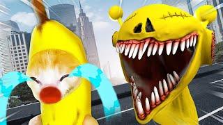 SPRUNKI EATER MONSTER in City: Banana Cat's Crazy Monster Encounter!  Banana Cat Compilation