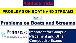 Aptitude Tricks : Problems on Boats and Streams Part - 1 | Freshers Camp | Campus Placement