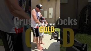Crushing rocks for gold in California finale #mining #goldrush #crushing #goldpanning #oro