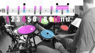 blues 1 apprendre la batterie en couleur drumming color Julien bonamy