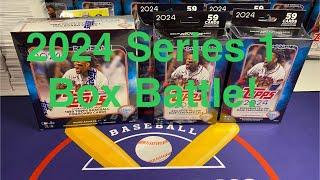 2024 Topps Series 1box battle. 1 retail mega versus 4 hangers. Awesome value rip!!!