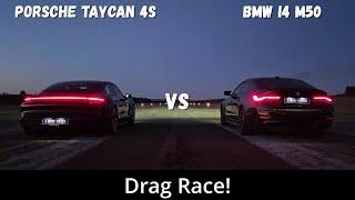 2024 Porsche Taycan 4S 571hp vs 2023 BMW i4 M50 544hp | Drag Race | 4K