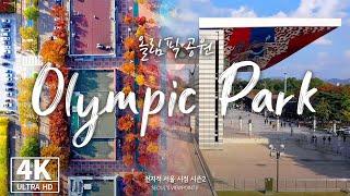 [4K Drone ] 하늘에서 본 올림픽공원 가을풍경ㅣOlympic Park (전지적서울시점, 드론 영상)