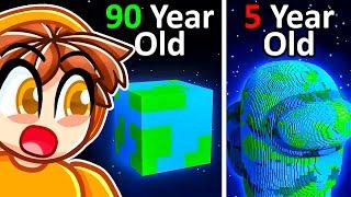 Reacting to MINECRAFT at DIFFERENT AGES (100 YEAR OLD)