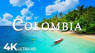 FLYING OVER COLOMBIA (4K UHD) - Soothing Music Along With Beautiful Nature Video - 4K Video ULTRA HD