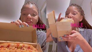 Halle Bailey Does a Vegan Hotdog Review️