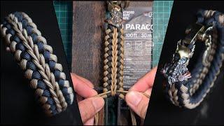 HOW TO MAKE SANCTIFIED KNOT WITH CENTER STITCHED PARACORD BRACELET WITH BEAD AND SHACKLE