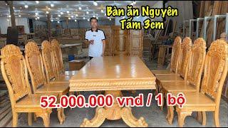 Bàn Ăn gỗ Gõ Đỏ 8 ghế NGUYÊN TẤM 3CM - ĐẮT và GIÁ TRỊ tại sao ?