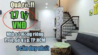 Bán Nhà Quận Gò Vấp Giá Rẻ Sổ Hồng Riêng 1 Tỷ 700 Triệu VNĐ.