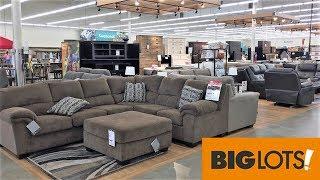 BIG LOTS FURNITURE SOFAS COUCHES ARMCHAIRS HOME DECOR - SHOP WITH ME SHOPPING STORE WALK THROUGH 4K