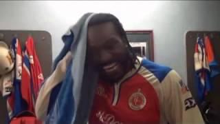 Unseen Back stage Chris Gayle 175 Runs From 66 balls  back stage celebrations in RCB Dressing Room