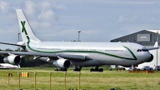 Airbus A340-300 Take Off | RARE Air X Charter 9H-BIG at Liverpool Airport