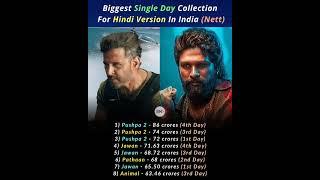 Biggest Single Day Net Box Office Collection For Hindi Version In India #war2 #alluarjun #pushpa2