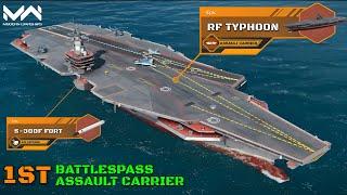 December Battlepass Free Ship! RF Typhoon Assault Carrier Gameplay | Modern Warships Alpha Test