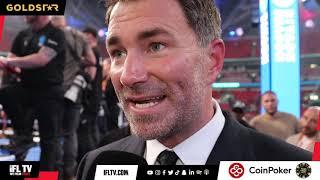 ‘REMATCH’-AN EMOTIONAL EDDIE HEARN GIVES HIS IMMEDIATE REACTION TO DUBOIS KO WIN OVER ANTHONY JOSHUA