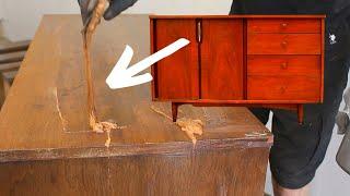 Ep. 3 AMAZING Restoration of a Vintage Mid Century Credenza