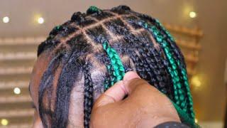 Knotless With a Pop of Color (tucking method)  |• BraidsbyTyTi