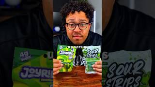 JOYRIDE VS SOUR STRIPS!! #sourcandy #sour #candyreview #candy #shorts