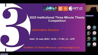 2025 University of Johannesburg Three Minute Thesis (3MT) Competition Information Session