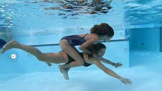 Carla Underwater swimming and playing with my Mom underwater