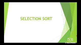 Selection Sort MEENAKSHI E-LEARN