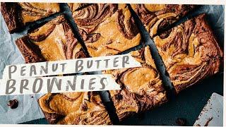 Chewy Brownies with PEANUT BUTTER!